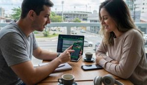 A Brazilian couple trying to engage in an online gambling and betting 