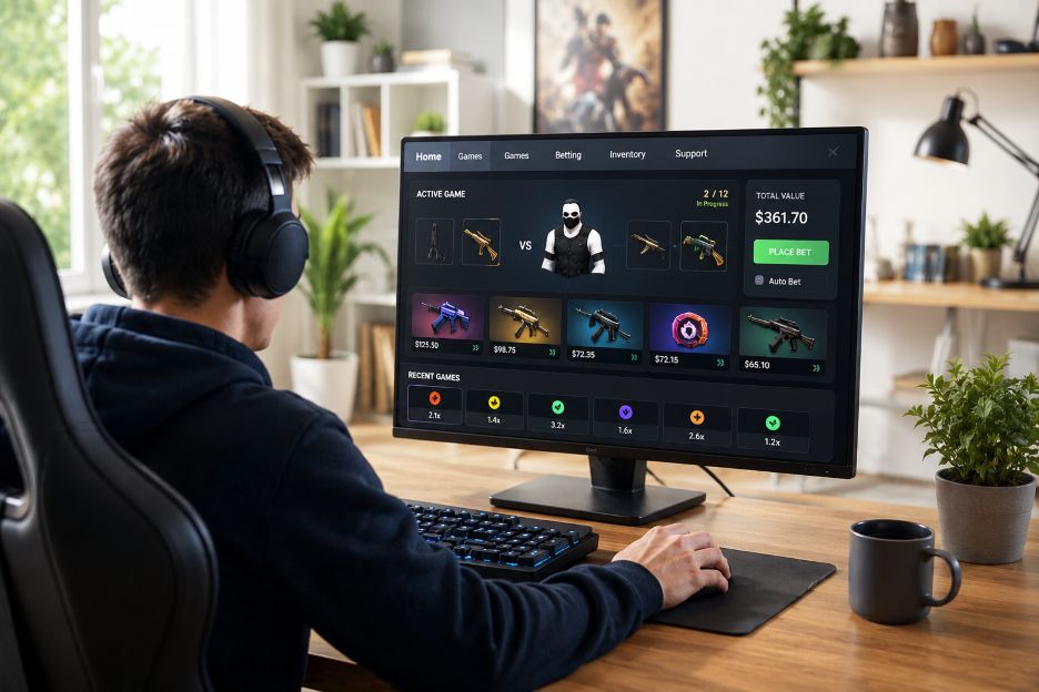 player interactiing with digital gaming